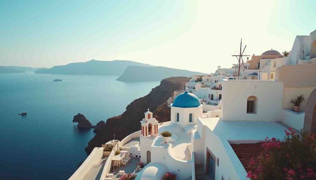 Santorini view of the sunset