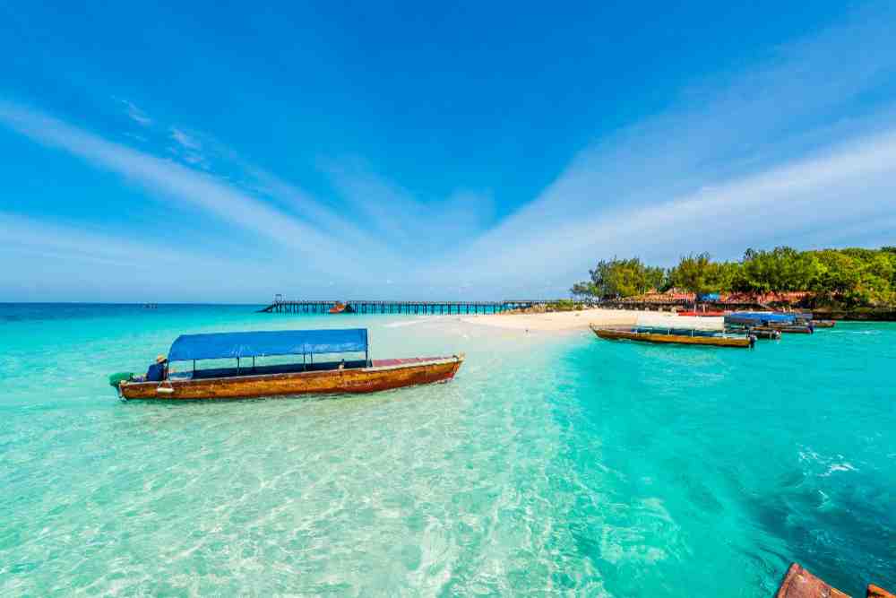 Boats near Zanzibar shore