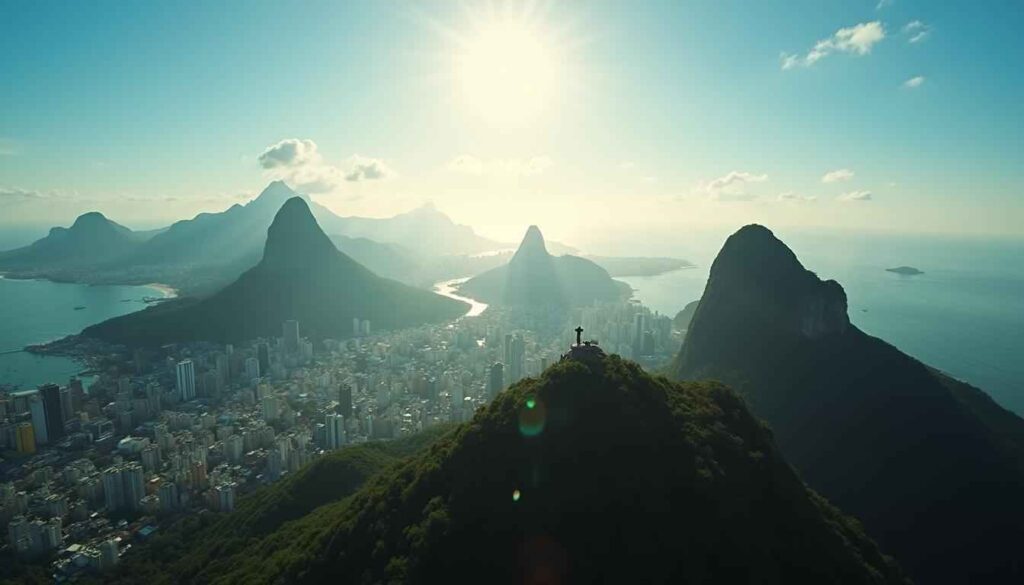 Aerial panoramic shot of Rio de Janeiro