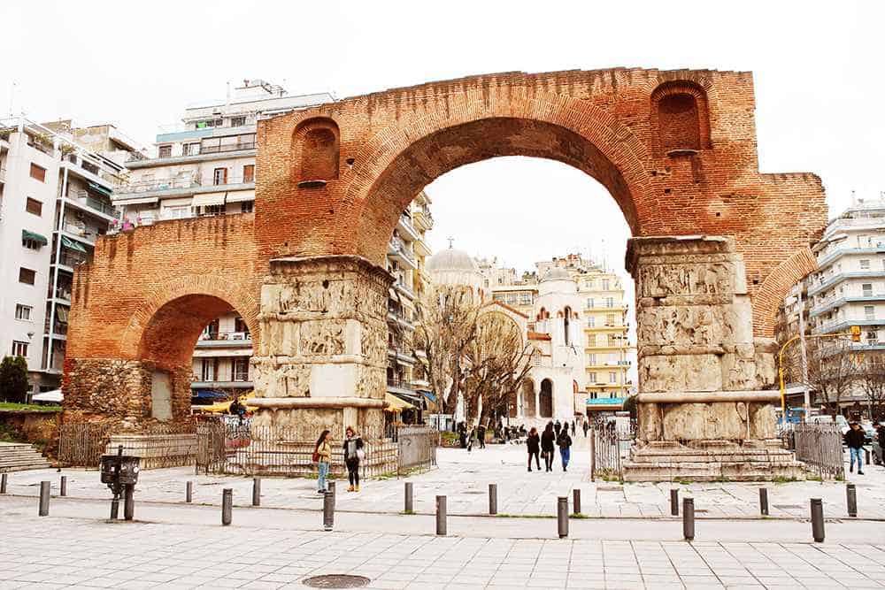 Arch of Galerius commands Egnatia Street, Thessaloniki, Greece