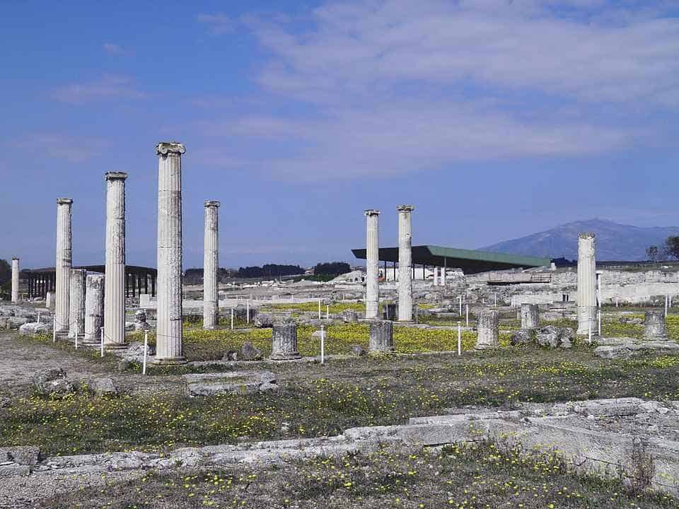 The main courtyard of the House of Dionysos, built in 325-300 BC, Ancient Pella