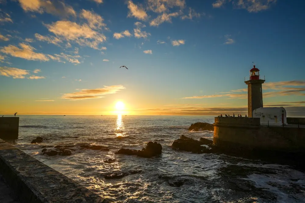 Lighthouse along the walk of Camino Portugues