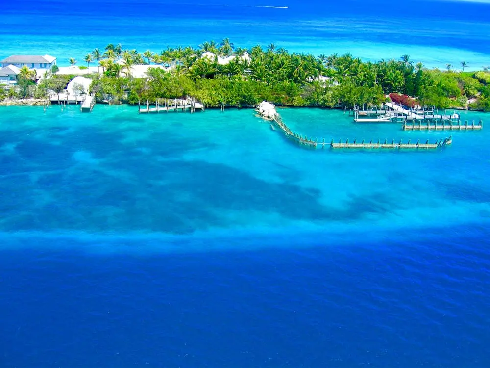 A breathtaking aerial view of Nassau, Bahamas, one of the islands with pirate history