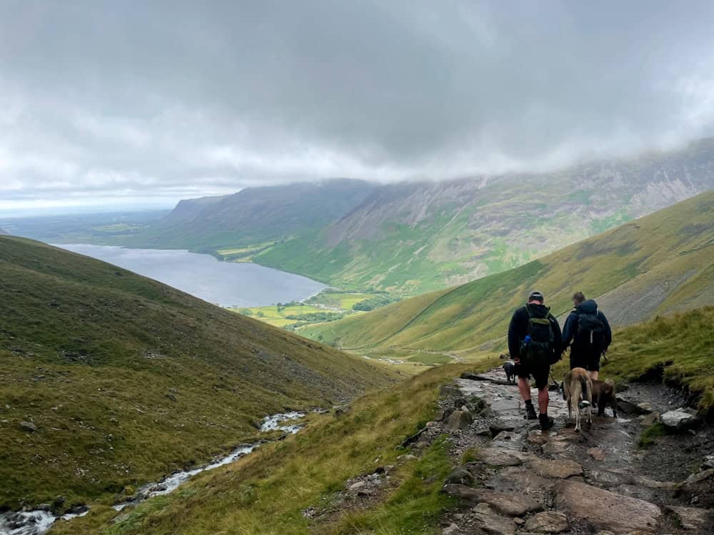people hiking Scafell Pike during daytime