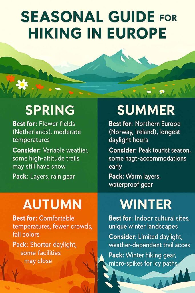 Seasonal guide for hiking in Europe