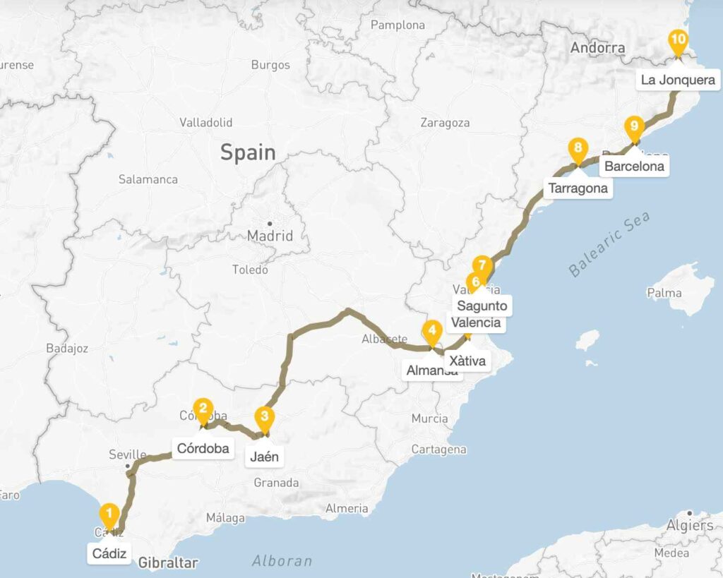 Via Augusta 2-week itinerary