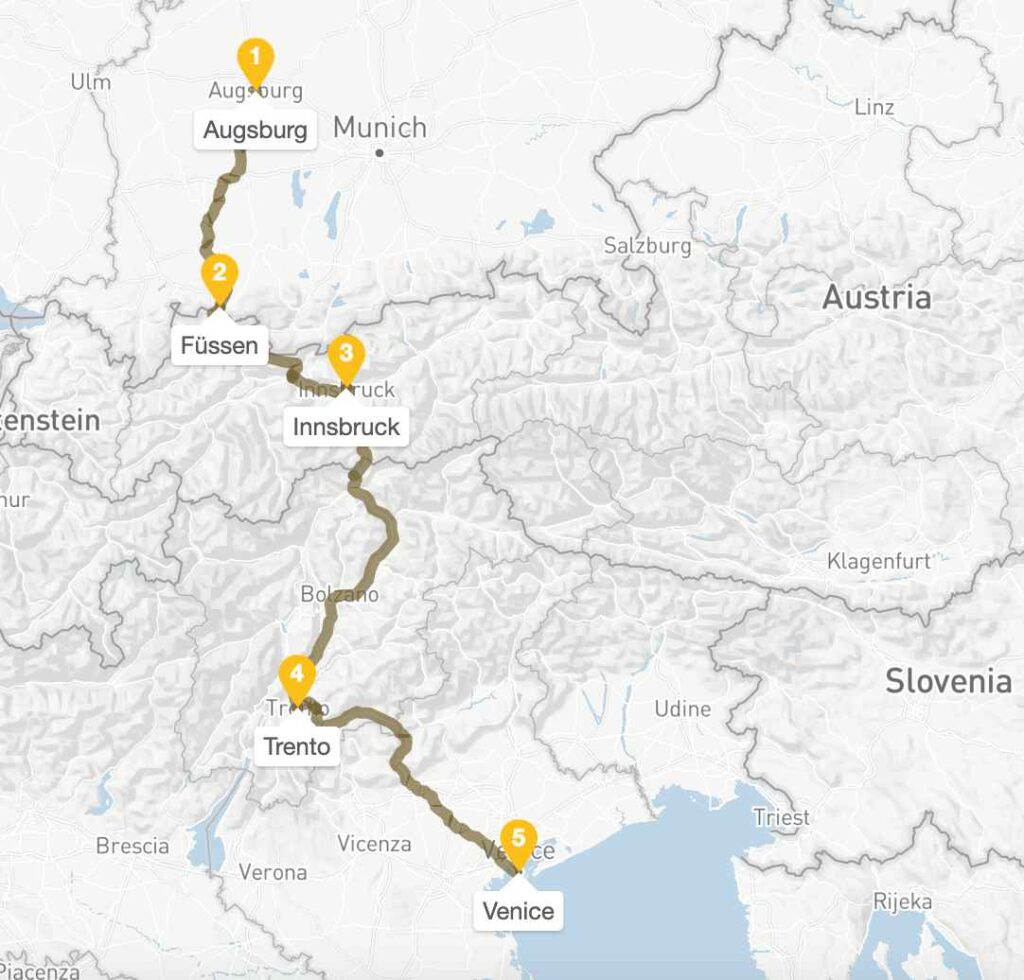 Via Claudia Augusta Route