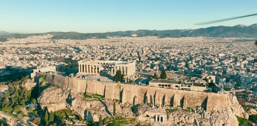 Flying over Athens in Murder Mystery 2