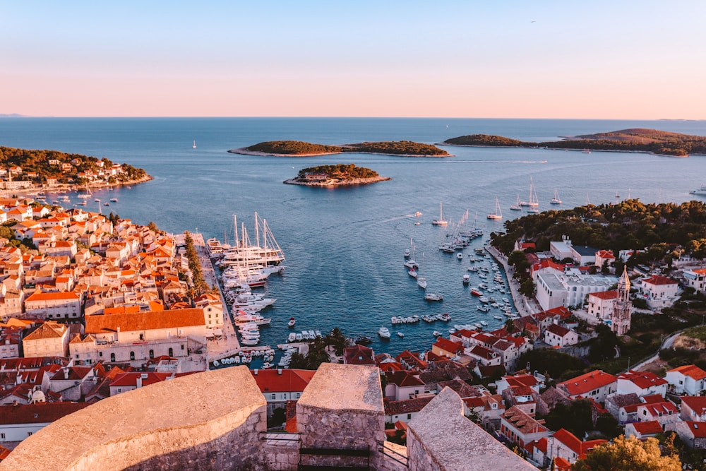 aerial view of Hvar, Croatia