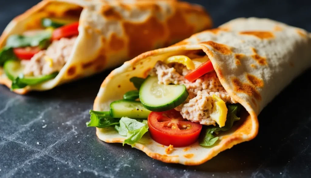 Tuna and egg breakfast wraps