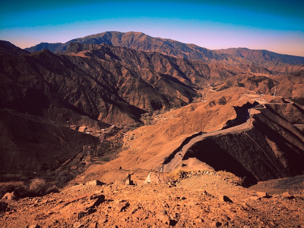 brown rocky Atlas mountains under blue sky during daytime