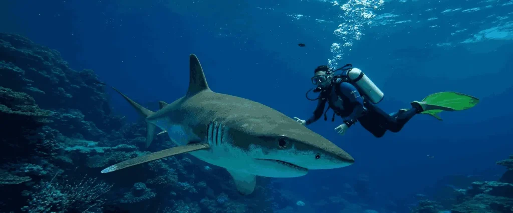 Sharks diving