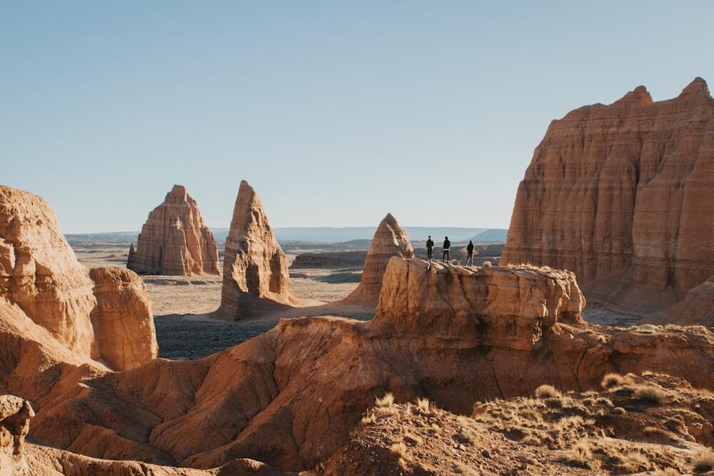 Hiking through Cathedral Valley in Capitol Reef National Park.