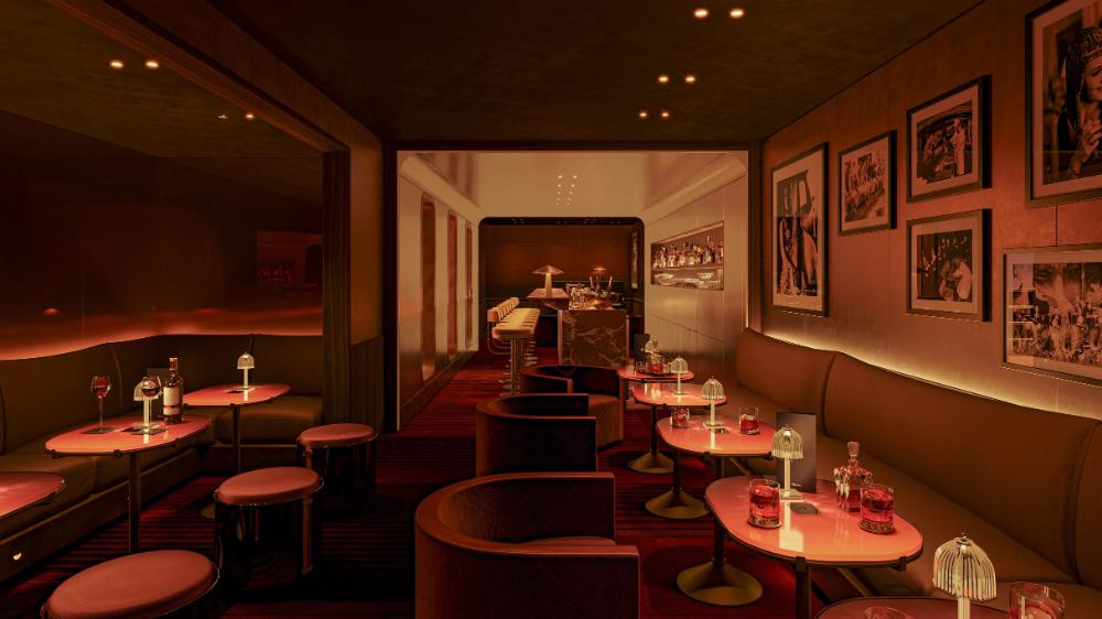 Speakeasy bar on Orient Express sailing yacht