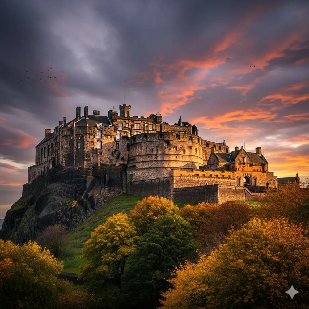 Edinburgh castle in October