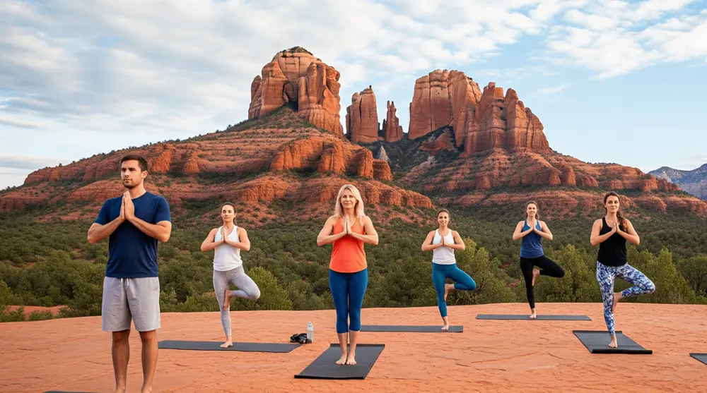 Outdoor yoga in Sedona, AZ