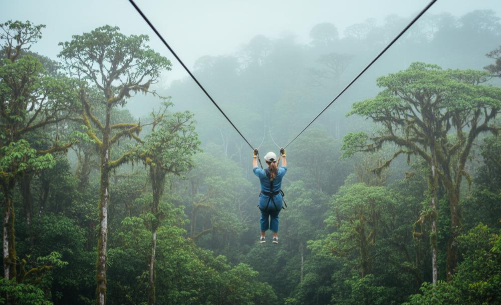 Zip-lining through Coast Rica canopies