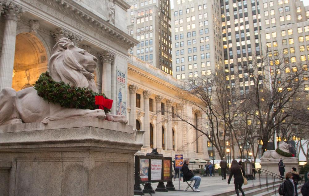 New York Public Library at Christmas