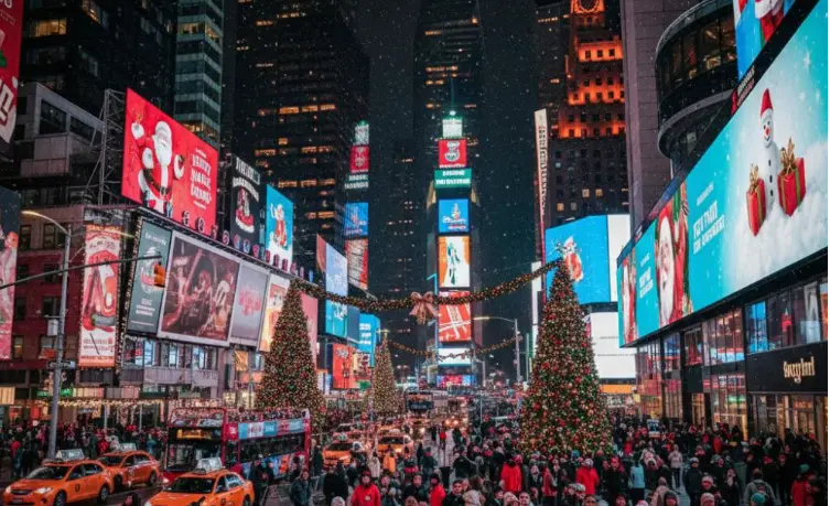 Times Square on Christmas