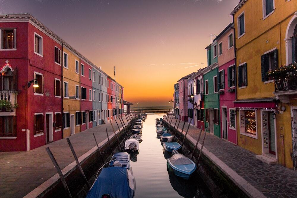 sunset in Burano