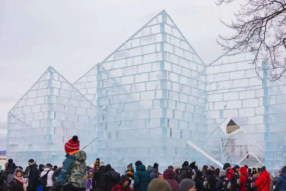 Ice palace at Quebec winter carnival