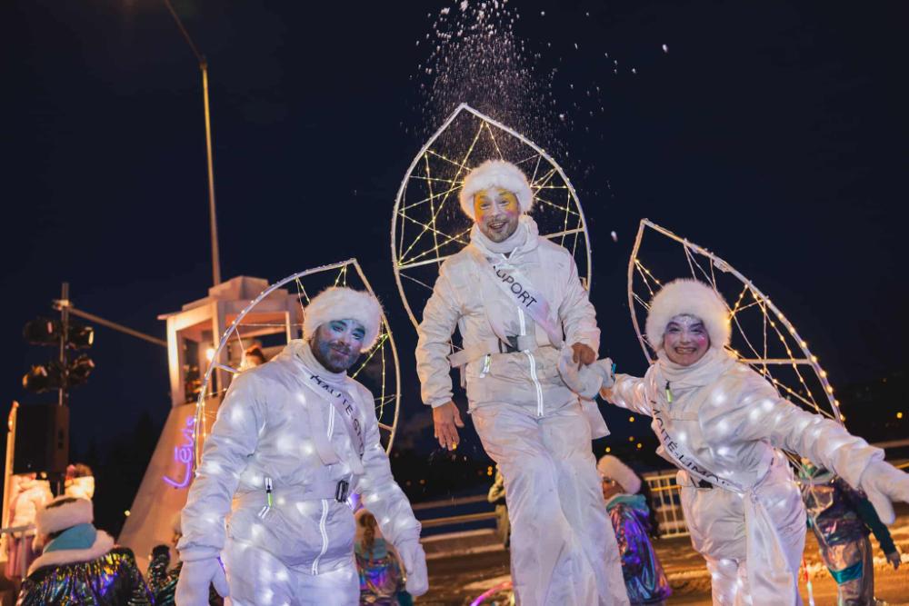 Night parade at Quebec winter carnival