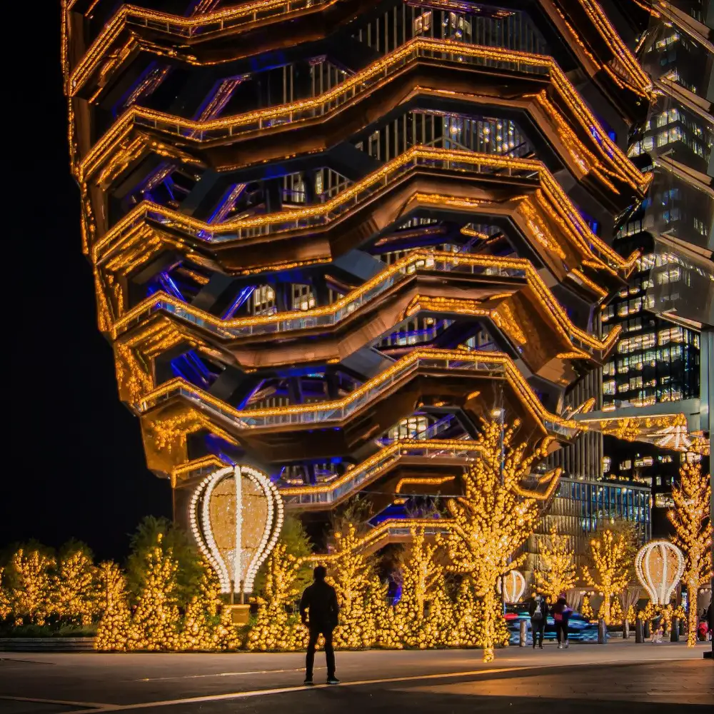 Vessel at Hudson Yards during Christmas