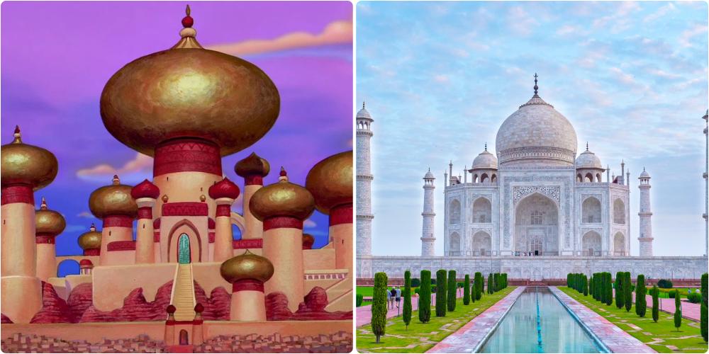 The domes of Sultan's palace in Aladdin were inspired by Taj Mahal