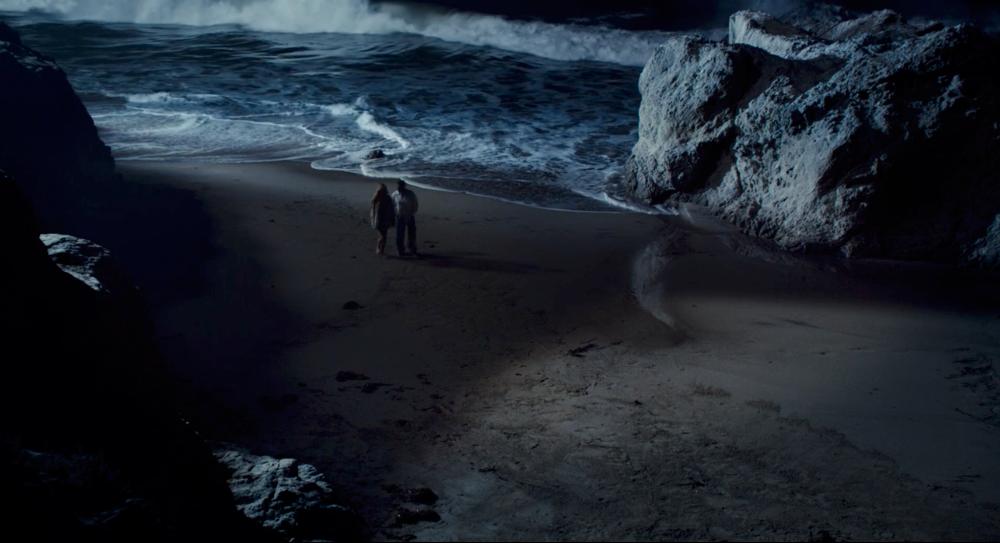Danny and Palmer are walking on the beach in Just Go With (2011)