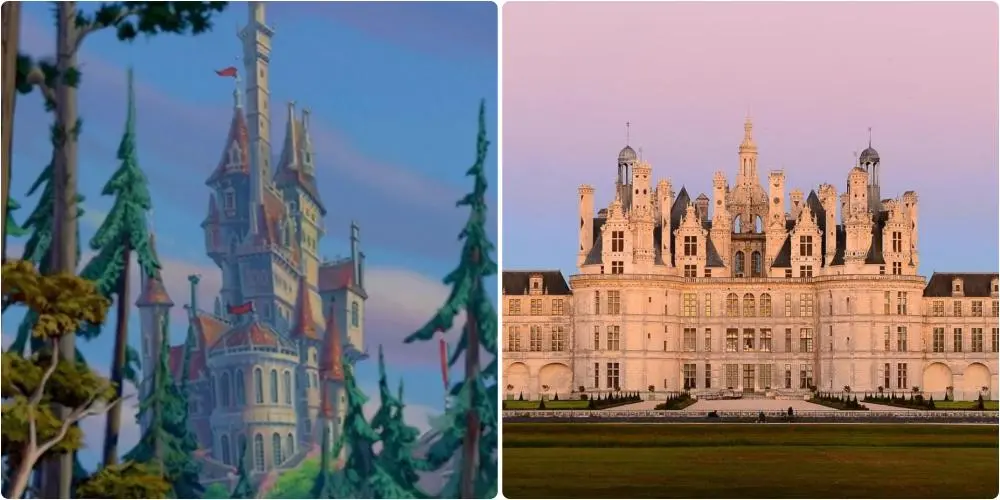 The Beast's castle in 1991 Beauty and the Beast took many architectural elements from Ch&acirc;teau de Chambord in France