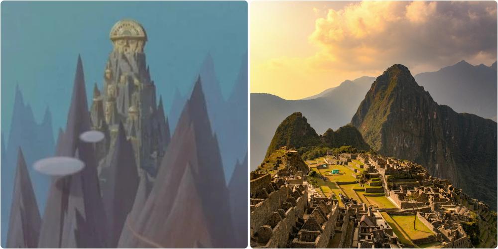 Kuzkotopia in The Emperor's New Groove (2000) was inspired by Machu Picchu