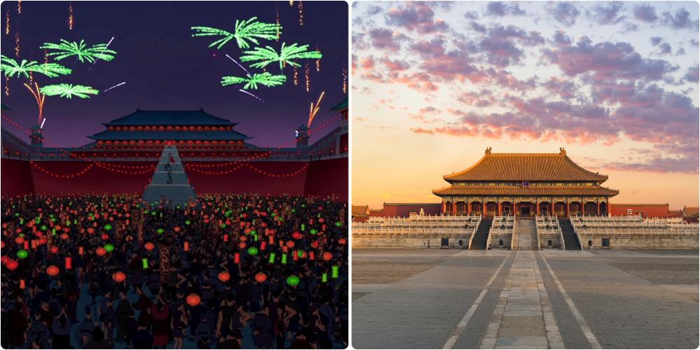 Emperor's palace in Mulan (1998) was inspired by the Lost City in China