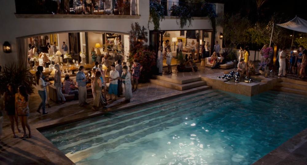The pool party thrown by the 'botox' guy' in Just Go With It