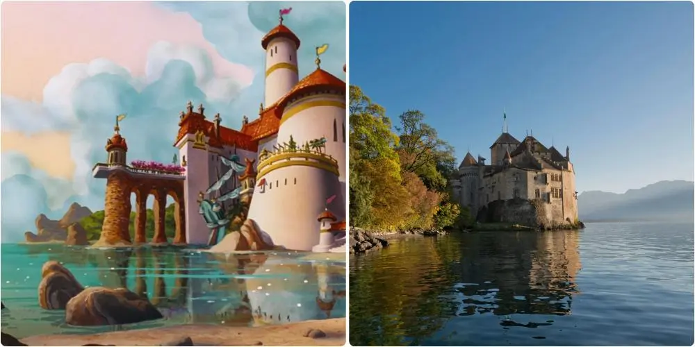 The real-life prototype for Prince Eric's castle in Disney's Little Mermaid (1989) was Ch&acirc;teau de Chillon, located in Switzerland