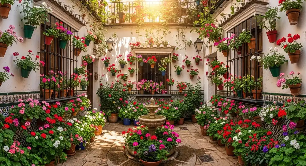 A typical Cordoba patio during Cordoba Patio Festival