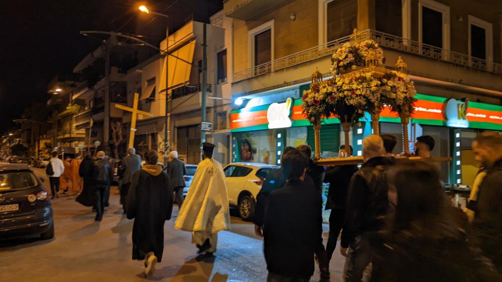 Midnight Easter procession in Athens