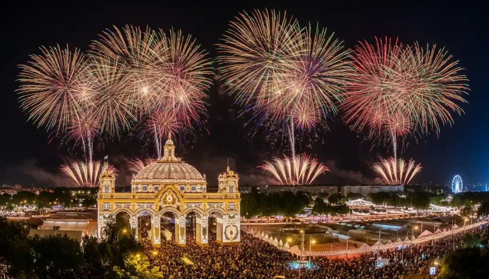Feria de Abril fireworks in Seville