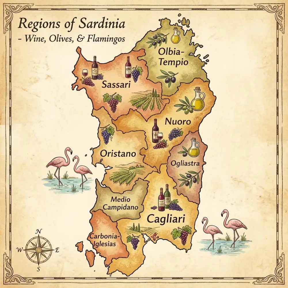 Sardinia regions map