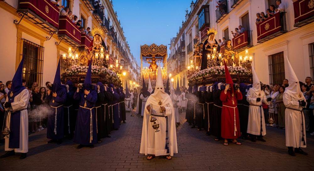 Procession during Semana Santa de Seville