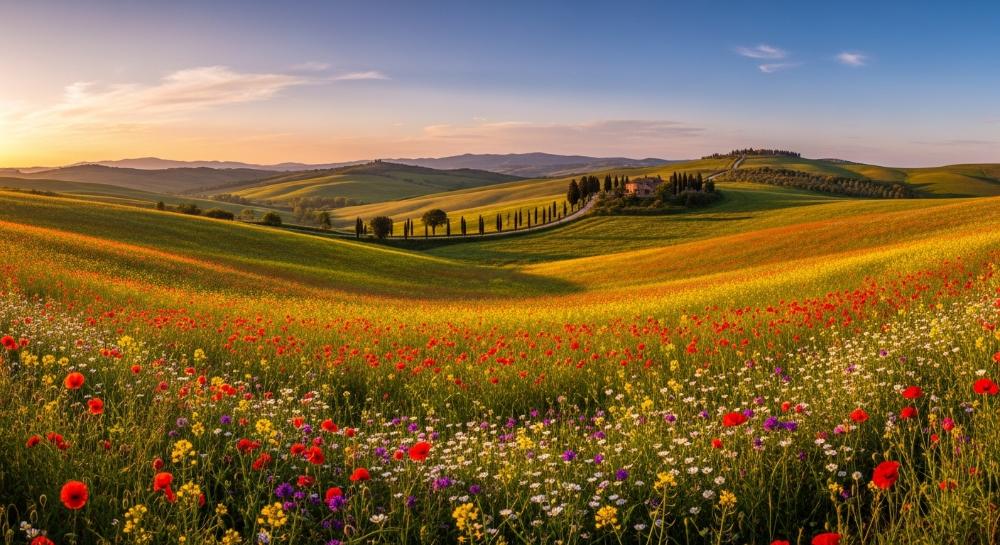 Wildflower Fields of Val d'Orcia, Tuscany
