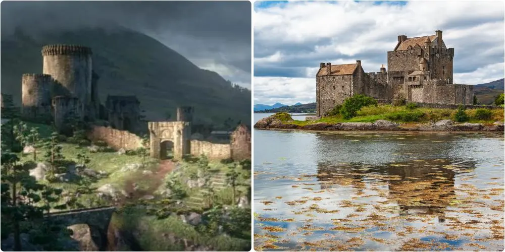 Castle Dumbroch in Brave was inspired by Eilean Donan & Dunnottar Castles, Scotland