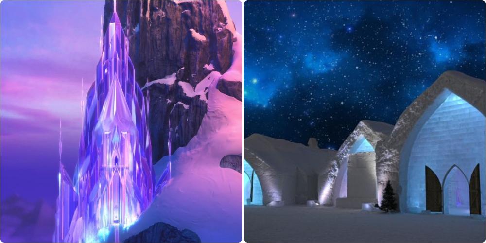 Frozen Ice Castle was inspired by Hotel de Glace Quebec
