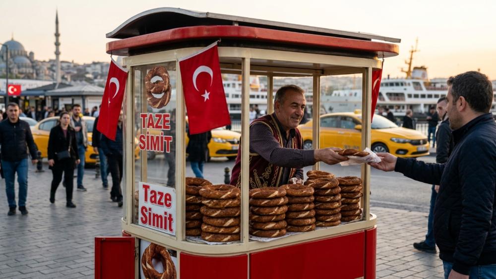 Simit is Turkey's sesame-encrusted bread ring, sold from carts everywhere and eaten at any time of day.