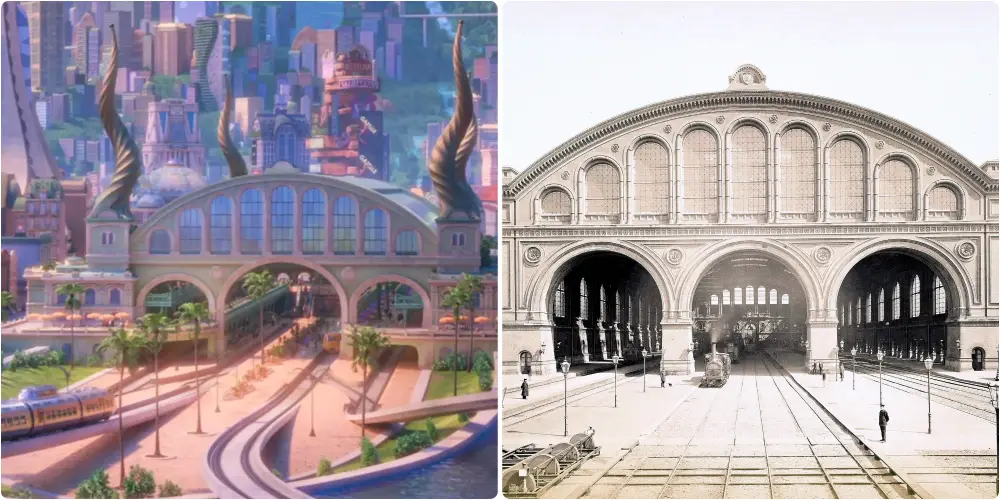 Zootopia's grand train station where Judy Hopps arrives was modeled on Anhalter Bahnhof, Berlin railway station