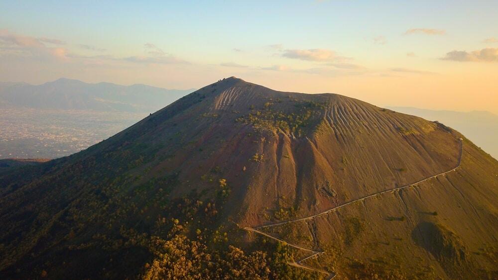aerial photography of Mount Vesuvius, Italy